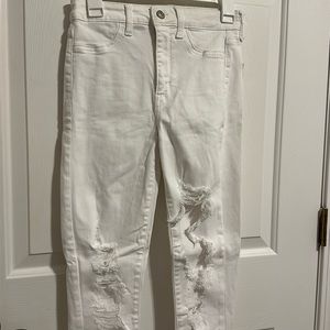 American Eagle White Stretchy High Rise Jeans